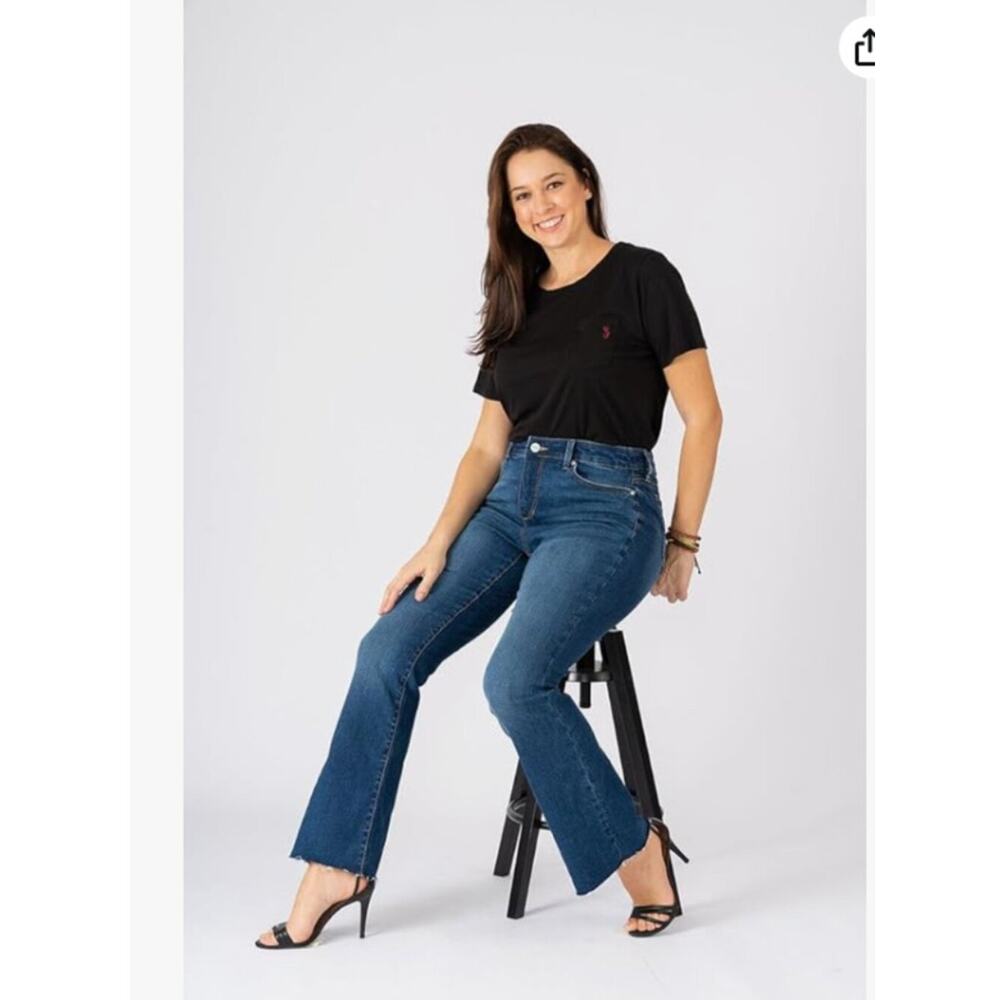 SLINK Premium Women's Plus Size Stretch High Rise Straight Leg Jeans Size 16